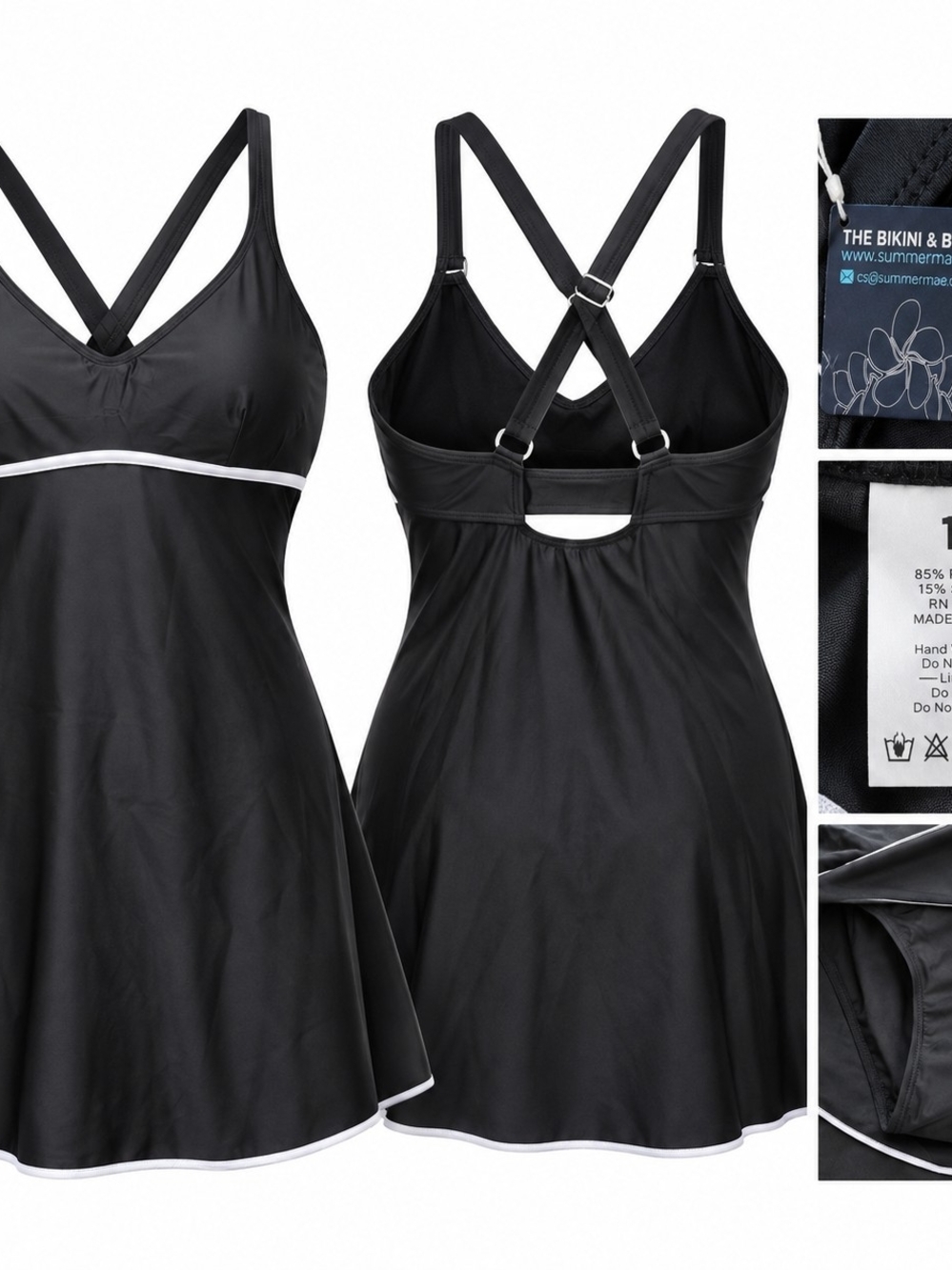 SummerMae Black Swimdress Size 14 Beachcore Coastal Resortcore Swimsuit